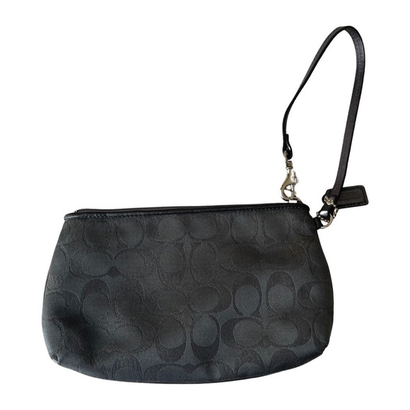 Coach Gray/Silver Logo Wristlet